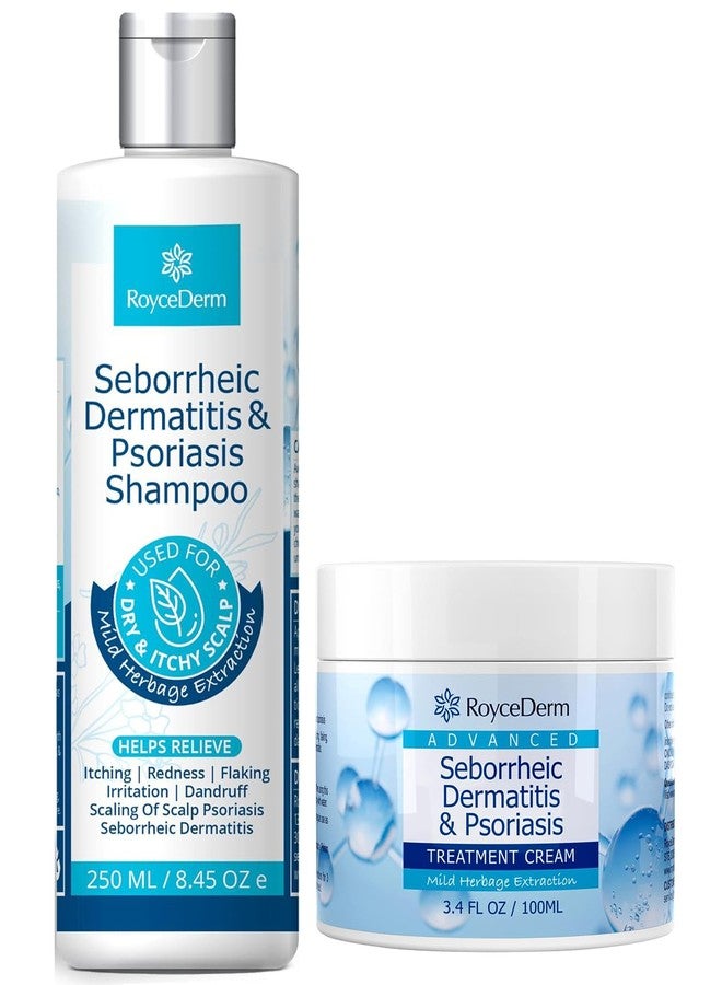 Roycederm Seborrheic Dermatitis & Psoriasis Scalp Treatment Kit – Shampoo + Cream for Dry Itchy Scalp, Dandruff, Folliculitis Relief, Anti-Itch & Soothing Care System - Image 1